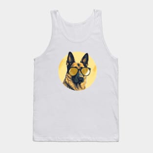 Cool Germen Shepherd With Sunglasses Tank Top